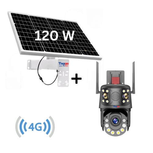 Camera Supraveghere cu Panou Solar si Cartela SIM 4G, Rezolutie 9K ULTRA HD, Zoom Optic 100X, 5 Lentile, PTZ Exterior, 24/7