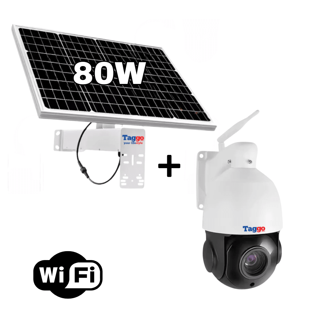 Camera Supraveghere cu Panou Solar si Conexiune WIFI, 5MP, Zoom Optic 18X, PTZ Exterior, 24/7 - Taggo.ro