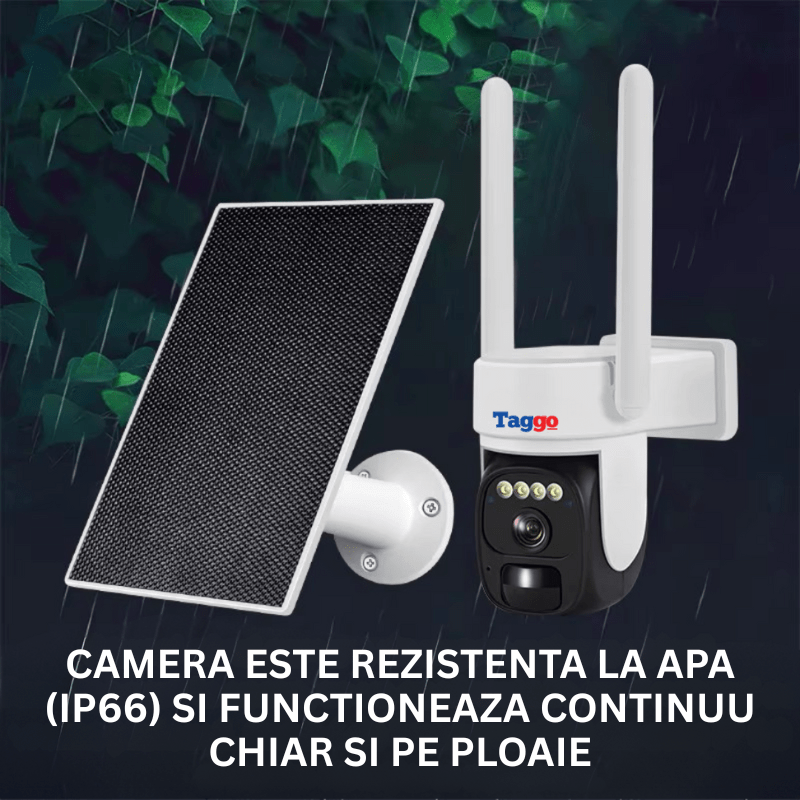 Camera Supraveghere Exterior 4G 4K Ultra HD, Dual Camera 4MP+4MP, 10X Optical ZOOM, Incarcare Solara, Rotire Din Aplicatie, Rezistenta La Apa IP 66 - Taggo.ro