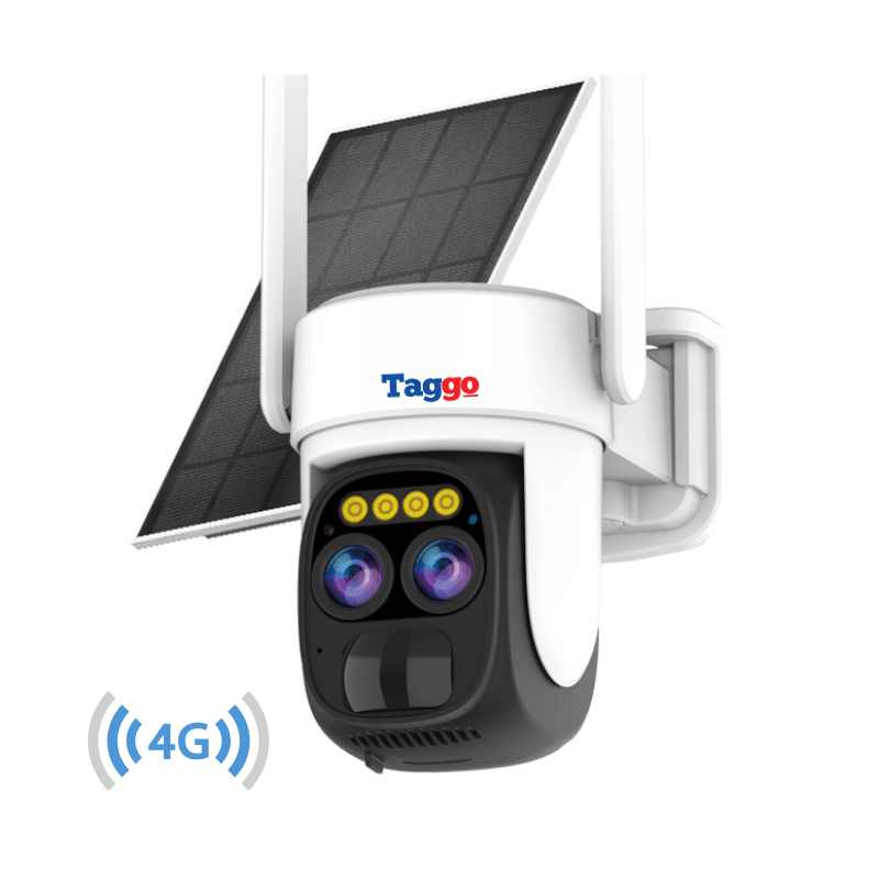 Camera Supraveghere Exterior 4G 4K Ultra HD, Dual Camera 4MP+4MP, 10X Optical ZOOM, Incarcare Solara, Rotire Din Aplicatie, Rezistenta La Apa IP 66 - Taggo.ro