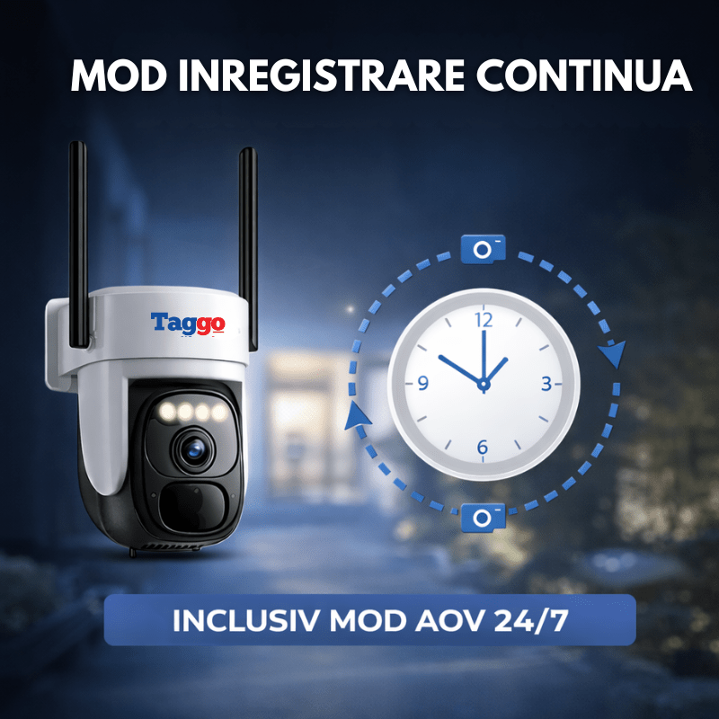 Camera Supraveghere Exterior 4G Ultra HD, Full Color, functie AOV, 4MP, 10XZOOM, Incarcare Solara, Rotire Din Aplicatie, Rezistenta La Apa IP 66 - Taggo.ro