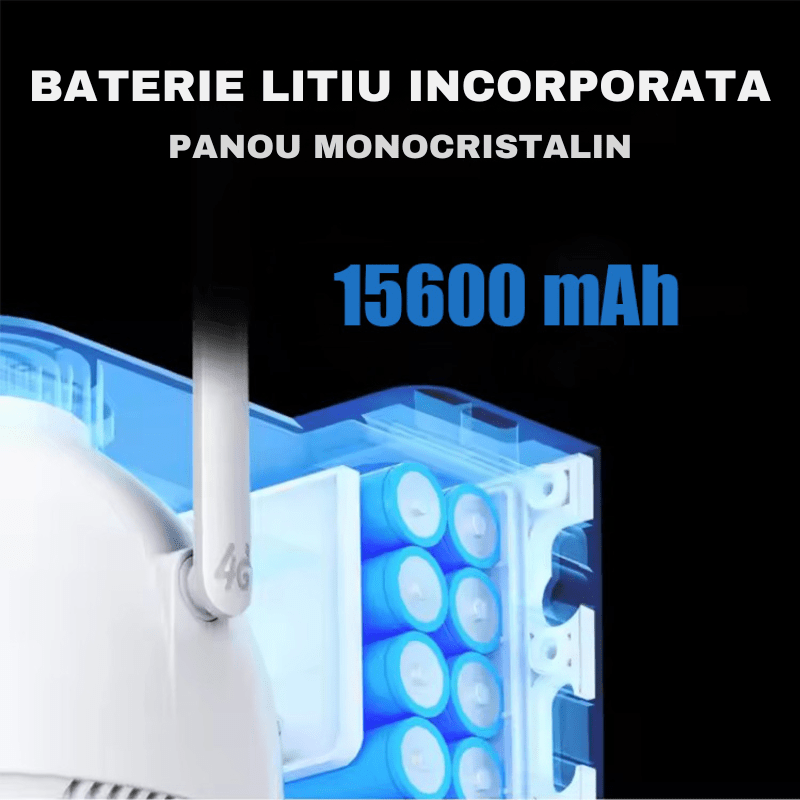 Camera Supraveghere Solara PTZ cu 4G/ eSIM, AOV, Viziune Full Color cu Night Vision si Detectie Miscare, 5MP - Taggo.ro