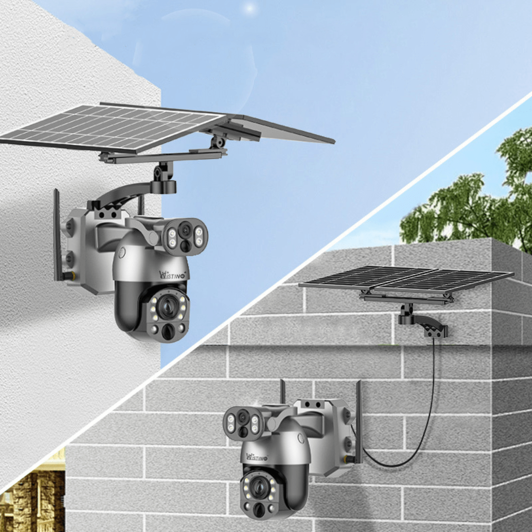 Camera Supraveghere WIFI 4K Ultra HD 50X Optical ZOOM, Dual lens, Incarcare Solara Panou, Rotire Din Aplicatie, Rezistenta La Apa IP 66 - Taggo.ro