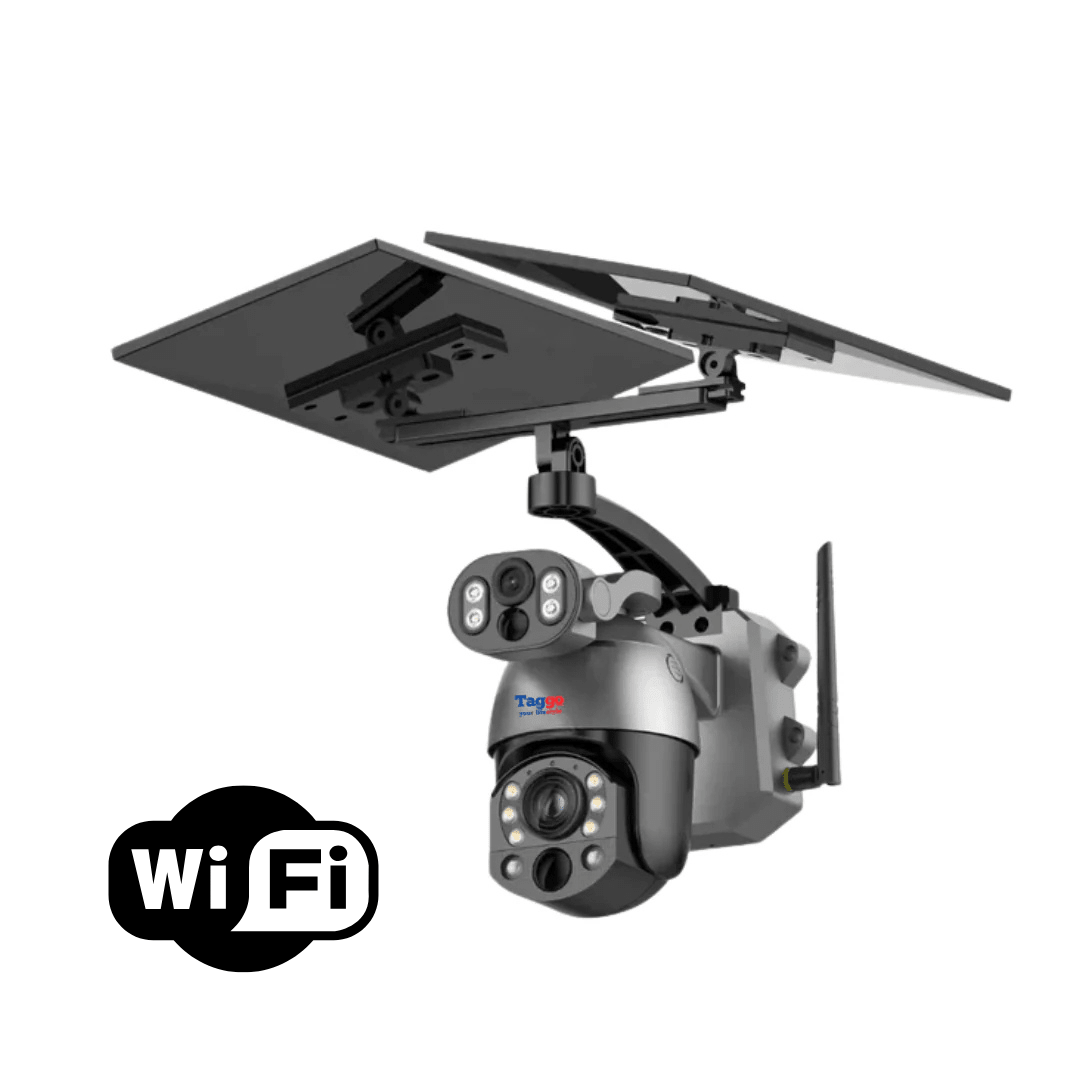 Camera Supraveghere WIFI 4K Ultra HD 50X Optical ZOOM, Dual lens, Incarcare Solara Panou, Rotire Din Aplicatie, Rezistenta La Apa IP 66 - Taggo.ro