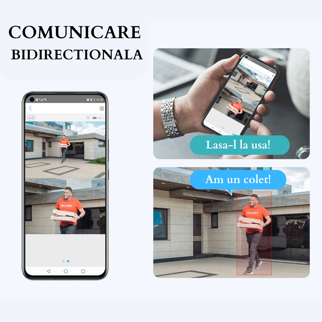 Camera Supraveghere WIFI 4K Ultra HD, Dual Camera 4MP+4MP, Incarcare Solara, Rotire Din Aplicatie, Rezistenta La Apa IP 66 - Taggo.ro