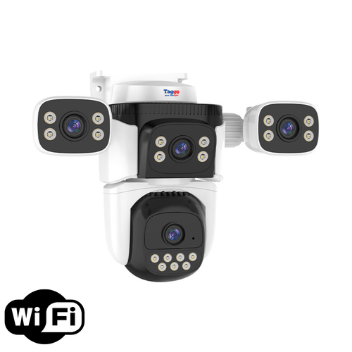 Camera supraveghere WiFi, Audio Bidirectional, 12MP, Patru Lentile HD, Vedere panoramica 360°, PTZ