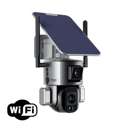 Camera Supraveghere Wireless Exterior 4K Ultra HD 6.0 Mm Lentila, Dual Camera 4MP+4MP, Incarcare Solara, Rotire Din Aplicatie, Rezistenta La Apa IP 66