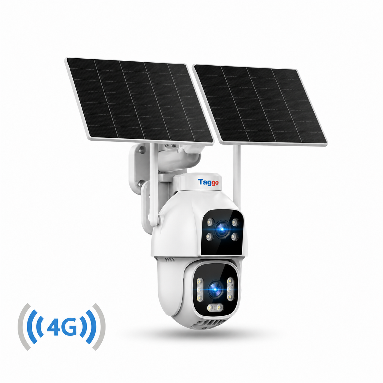 Camera Supraveghere cu Panou Solar Dublu, Conexiune 4G/eSIM , Rezolutie 8MP, AOV, Full Color Noaptea, 2 lentile