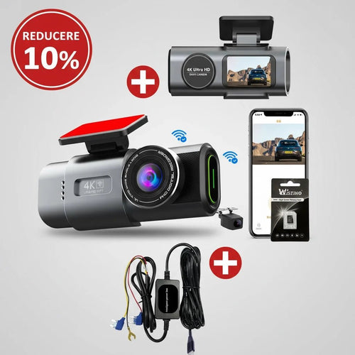 Camera Auto DVR + Kit Hardwire 24h + Card Memorie 128GB – Pachet Complet Monitorizare Parcare