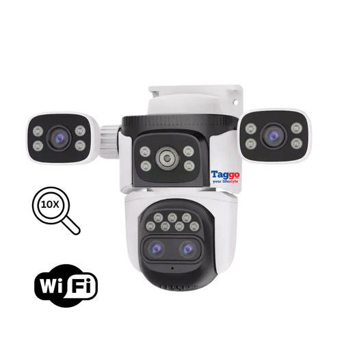 Camera Supraveghere WiFi 12MP – Zoom 10X, Vedere Nocturna Color, Audio Bidirectional, Detectie Miscare si Urmarire Automata, Multi lens