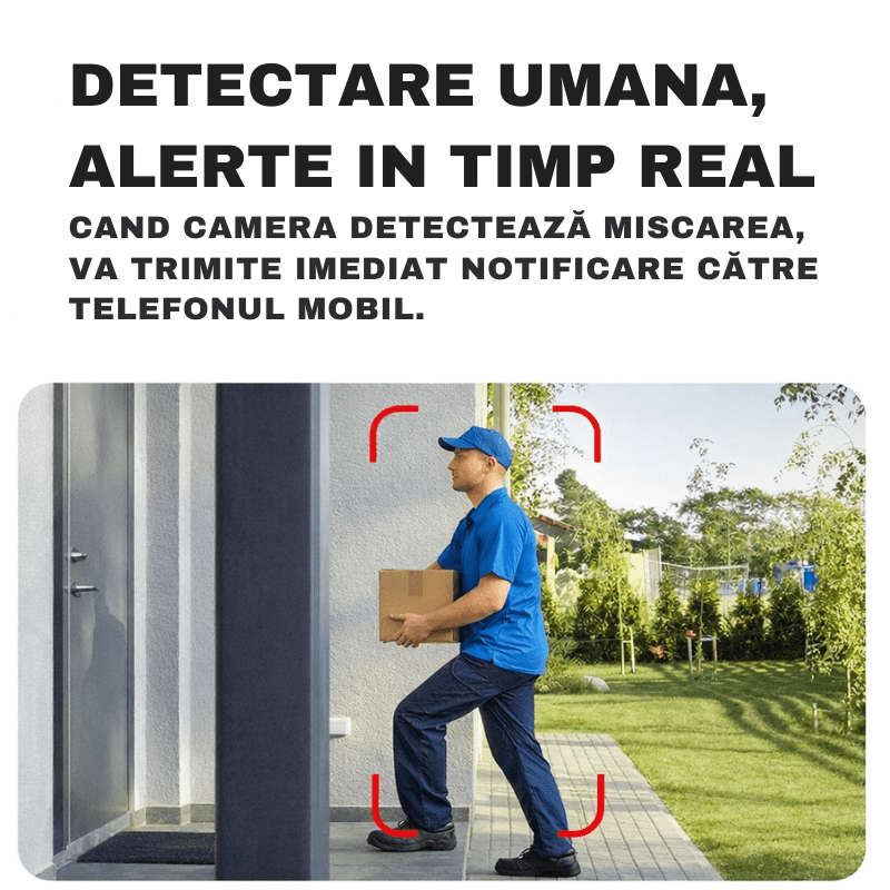 Camera de supraveghere WIFI 3MP Taggo.ro cu vizibilitate nocturnă color, comunicație bidirecțională și protecție IP66.
