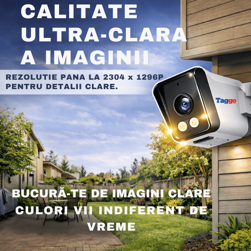 Camera supraveghere WIFI 3MP cu vedere color pe timp de noapte, comunicare bidirecțională și protecție IP66.