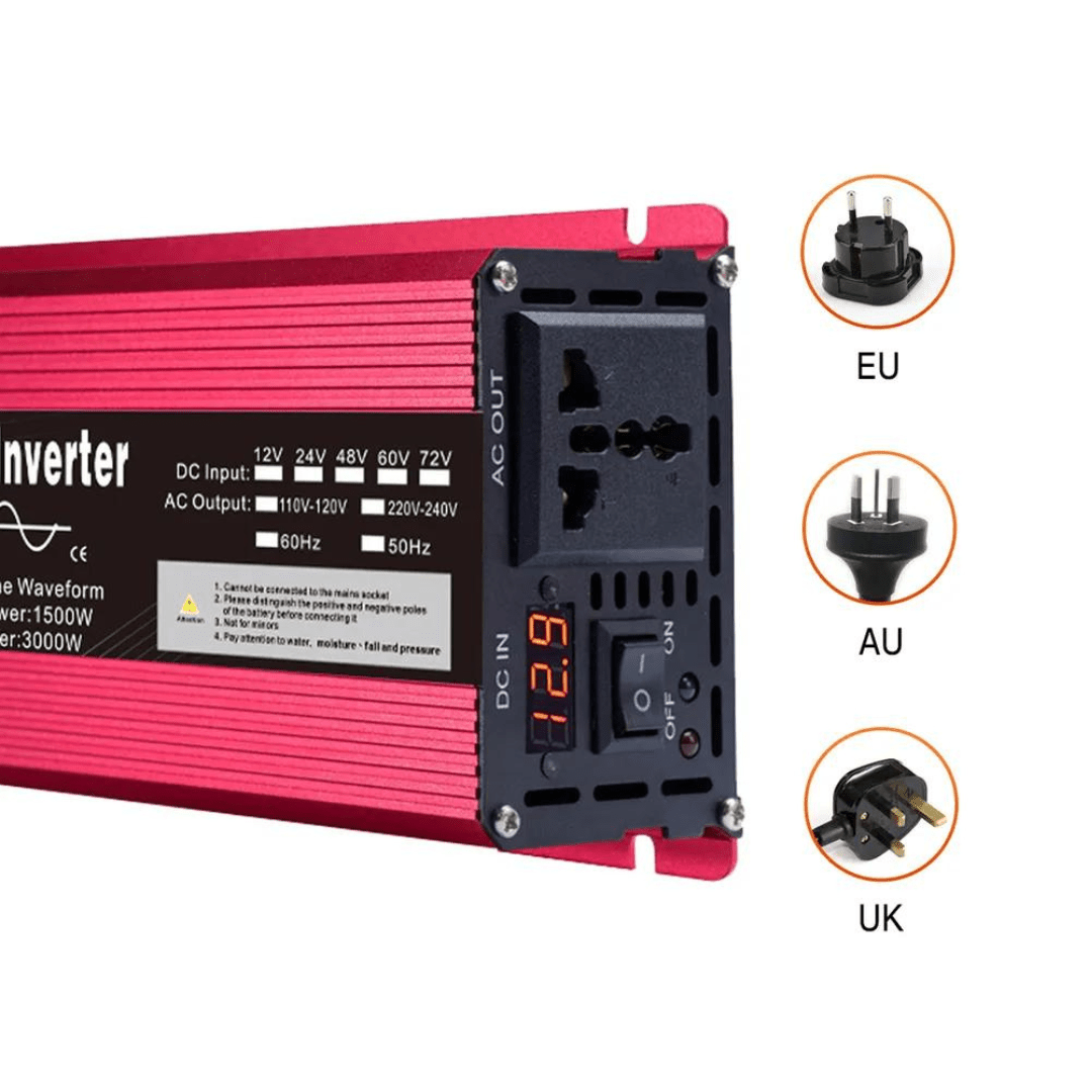 Invertor 1600W 12V – 220 V auto si panouri solare SINUS PUR, unda pura rulota, casa, cabana - Taggo.ro