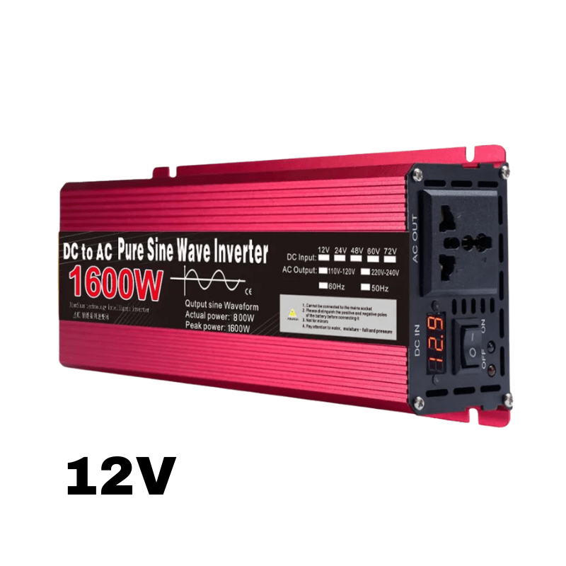 Invertor 1600W 12V – 220 V auto si panouri solare SINUS PUR, unda pura rulota, casa, cabana - Taggo.ro