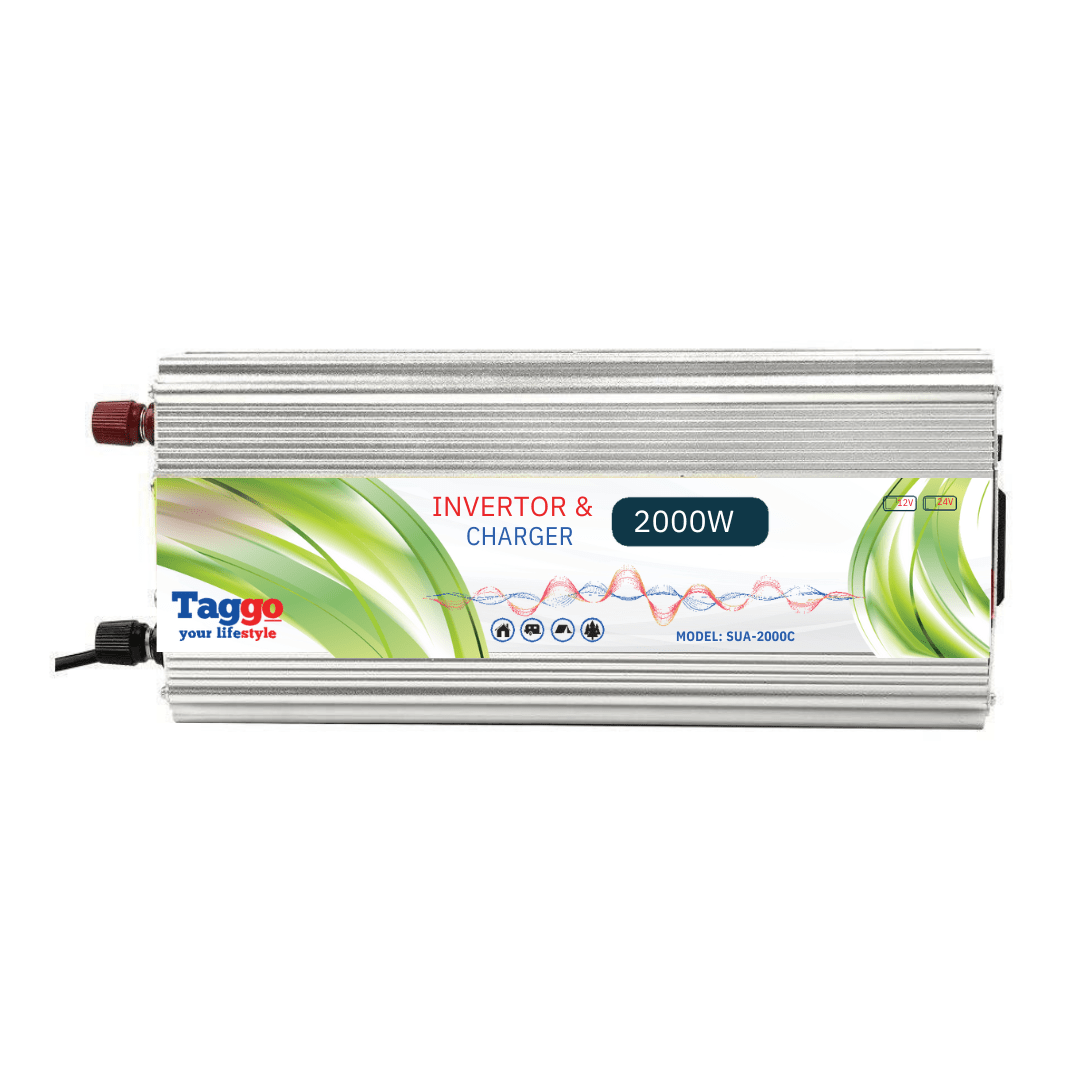 Invertor 2 in 1 cu incarcator baterii auto , 2000W 12V 220V, Port USB, Functie UPS - Taggo.ro