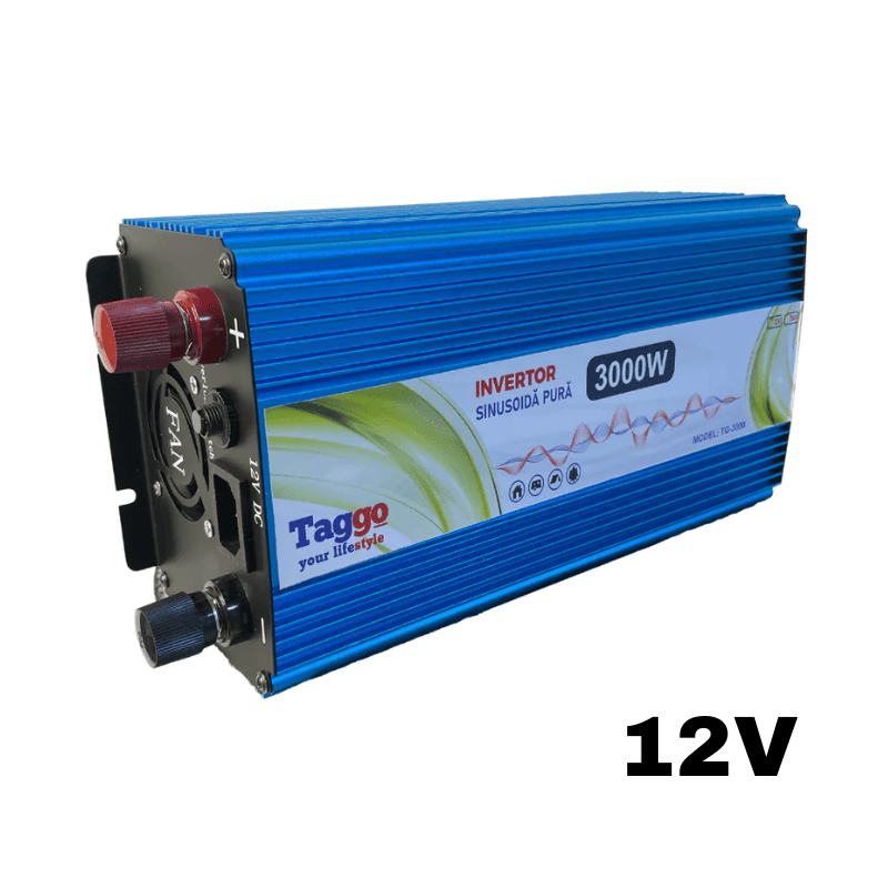 Invertor 2 in 1 SINUS PUR 3000W 12V - 220V cu Functie UPS de incarcare acumulatori - Taggo.ro