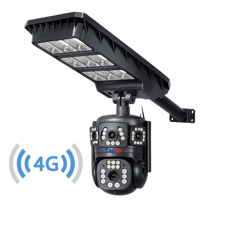Lampa Stradala cu Camera 4G/ eSIM, AOV, Viziune Full Color cu Night Vision si Detectie Miscare, 8 MP - Taggo.ro