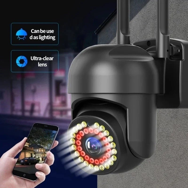 Camera de supraveghere Taggo neagră, WiFi, 2MP, control din aplicație, comunicare bidirecțională și IR pentru vedere nocturnă