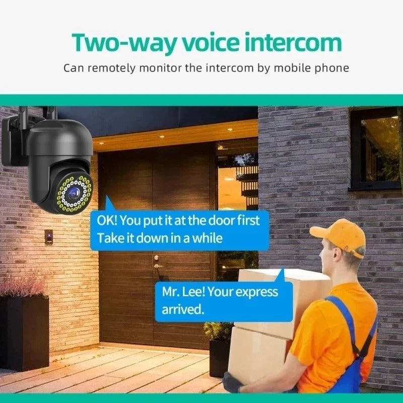 Camera de supraveghere inteligentă Taggo neagră, WIFI, 2MP, control prin aplicație, comunicare bidirecțională și IR.