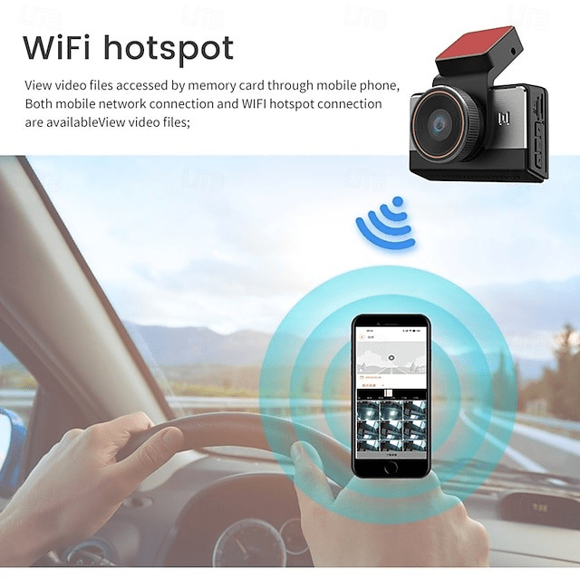Camera auto Taggo P86 4G LTE cu cameră spate 720P, WiFi HotSpot și monitorizare la distanță, inclusiv cartelă SIM.