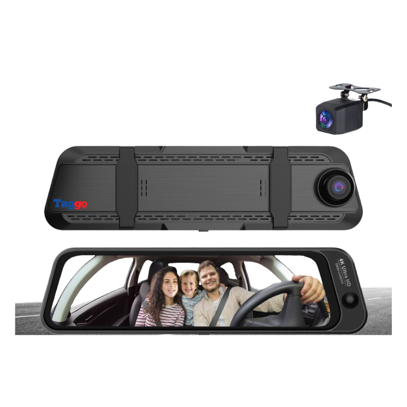 Oglinda Retrovizoare DVR S16 4K, cu 3 Camere (Fata + Interior + Spate ), Ecran 9.66”, WiFi - Taggo.ro