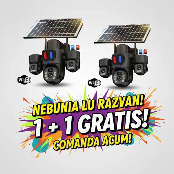 Pachet cu 2 Camere Supraveghere Solare WIFI 5MP