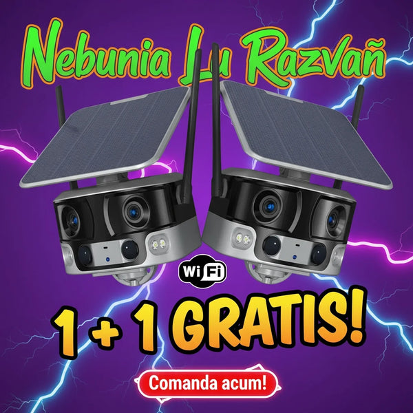 Pachet Dublu Camere Supraveghere Solare 4G, 12MP, Nocturna