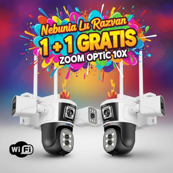 Pachet Camera Supraveghere WIFI 8K, 16MP, Zoom 10X, 4 lentile"
