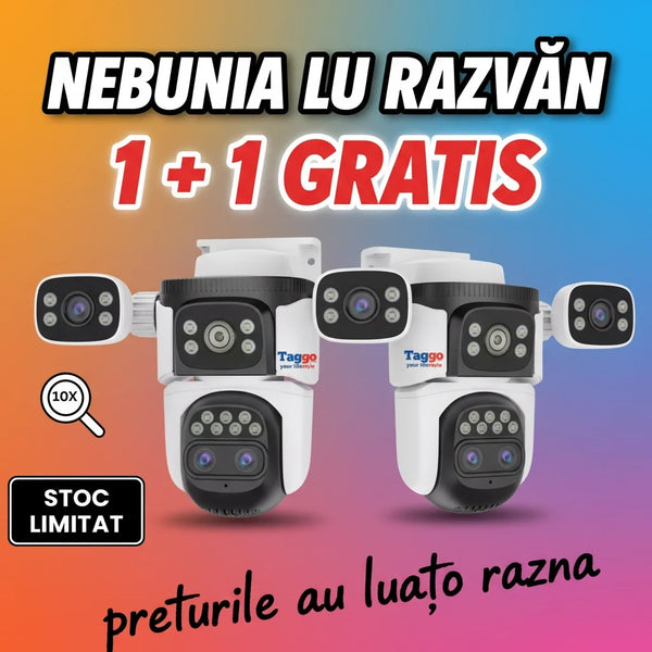 Pachet Supraveghere WiFi 16MP x2 - Zoom 10X, Detectie Miscare