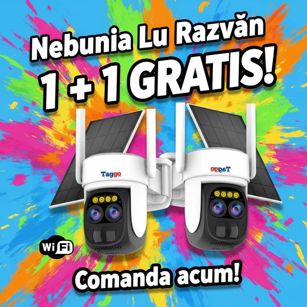 Pachet Dublu Camere Supraveghere Solare 4G, 12MP, Nocturna