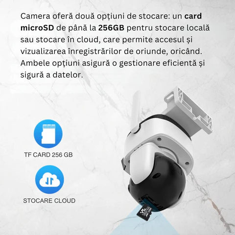 Set 4x Camera Supraveghere 4G, 9MP, 3 Lentile, Zoom 10x, Rezistenta la apa, Acoperire vizuala 360° - Taggo.ro