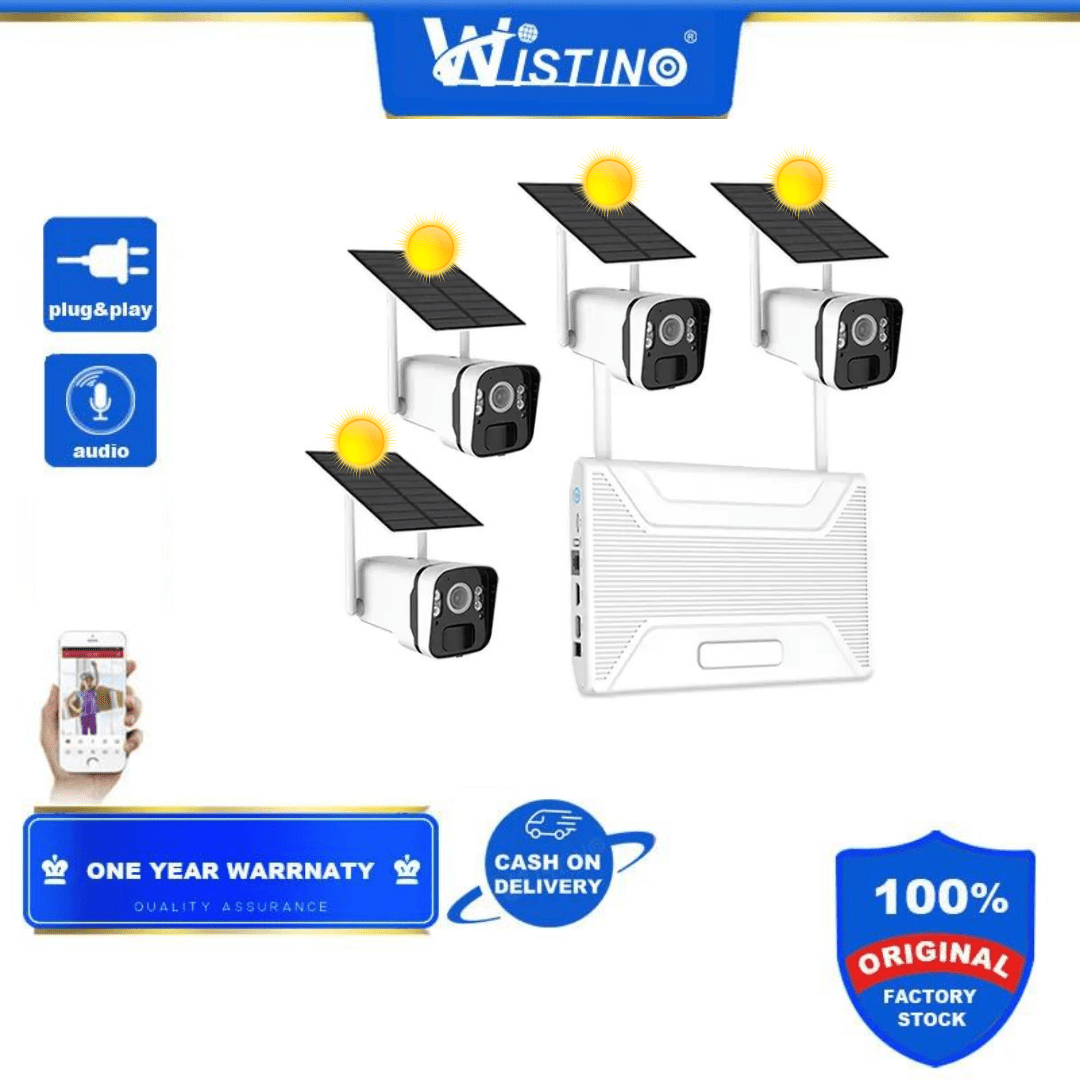 Sistem de Supraveghere cu 4 Camere Profesional CCTV cu Incarcare Solara, HD 4MP Wireless NVR IR 30m - Taggo.ro