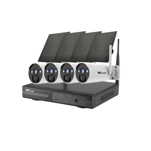 Sistem de Supraveghere cu 4 Camere Profesional CCTV cu Incarcare Solara, HD 4MP Wireless NVR IR 30m