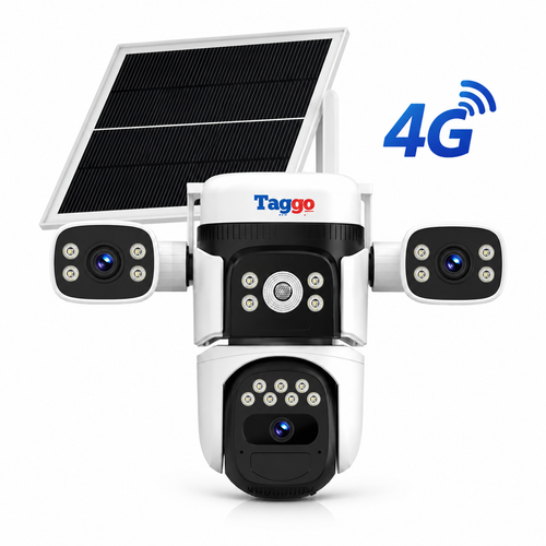 Camera crocodil solar 4G Multi lens, 12MP, panou solar, stocare in cloud si SD, Rezistenta la apa IP66, Urmarire persoane
