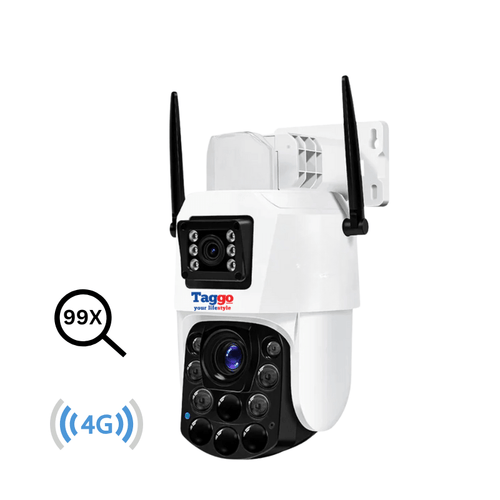 Camera de supraveghere 4G Cartela SIM 4K, 100X, 2 lentile, Control din aplicatie, Detectie umana, Rezistenta la apa IP66