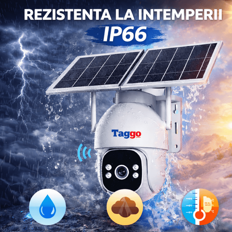 Camera Supraveghere Solara Panou Dublu 20W PTZ cu 4G/ eSIM, AOV, Viziune Full Color Noaptea si Detectie Miscare, 5MP, Card 128GB - Taggo.ro