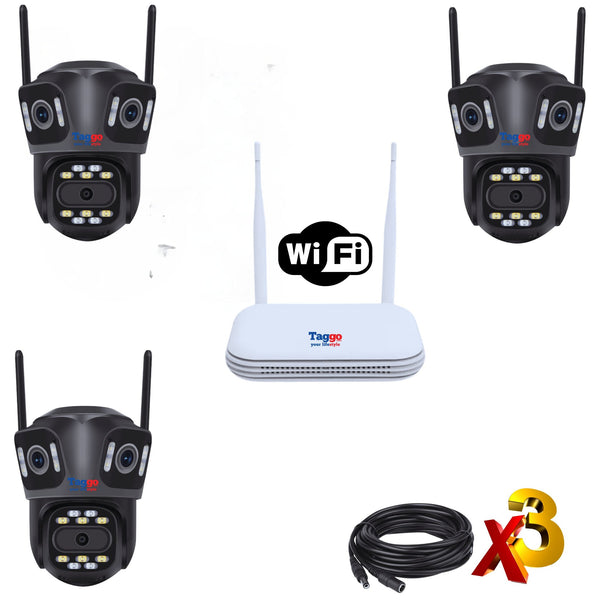 Pachet Supraveghere 3 produse: WIFI NVR 8 canale 8MP, Camera 6K, Cablu de alimentare 5m - Taggo.ro