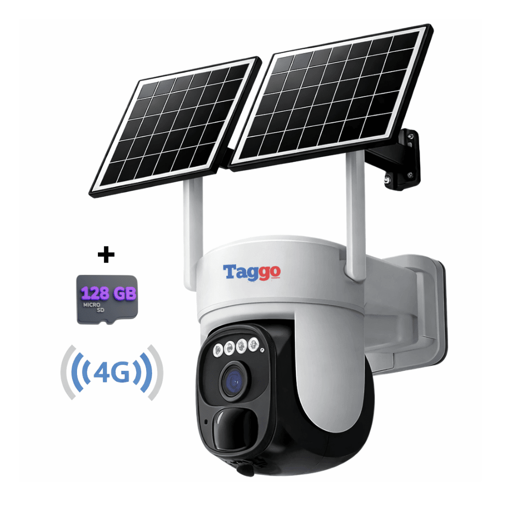 Camera Supraveghere Exterior 4G Ultra HD, Full Color, functie AOV, 4MP, 10XZOOM, Incarcare Solara Panou Dublu, Rotire Din Aplicatie, Rezistenta La Apa IP 66, Card 128GB - Taggo.ro
