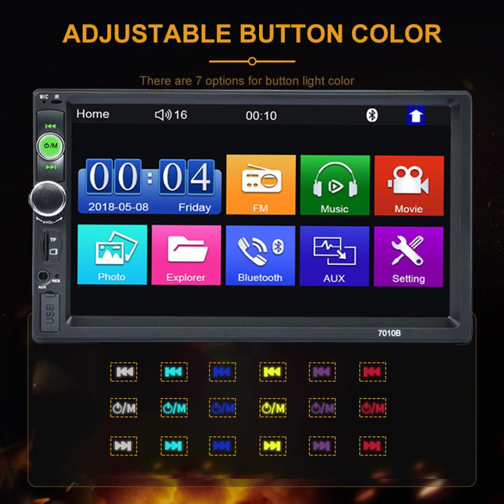 Player Auto 7010B MP5 Touch screen 7" cu BT, USB, FM, TF Card, 4 x 50W - Taggo.ro