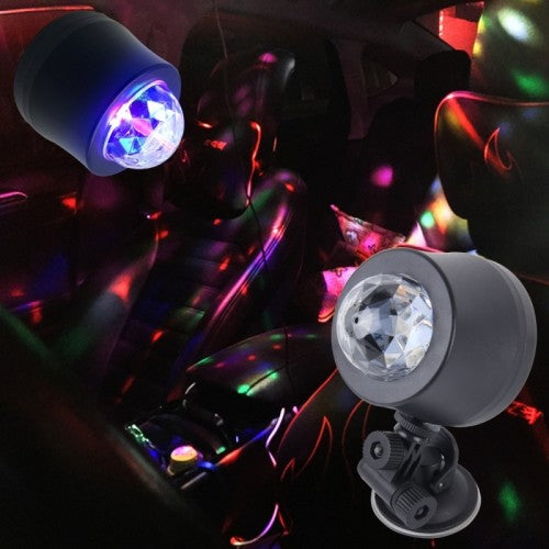 Proiector Disco Ball LED Pentru Interiorul Masinii, 3W, USB, Negru - Taggo.ro