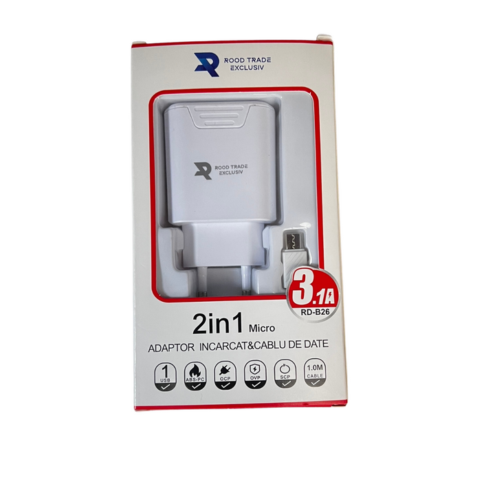 Adaptor incarcator & cablu de date USB, multifunctional, fast charger, 3.1A, 100cm - Taggo.ro