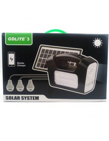 Kit Iluminare 3 Becuri LED Cu Incarcare Solara Camping GDLITE-3, Panou, Incarcare USB - Taggo.ro