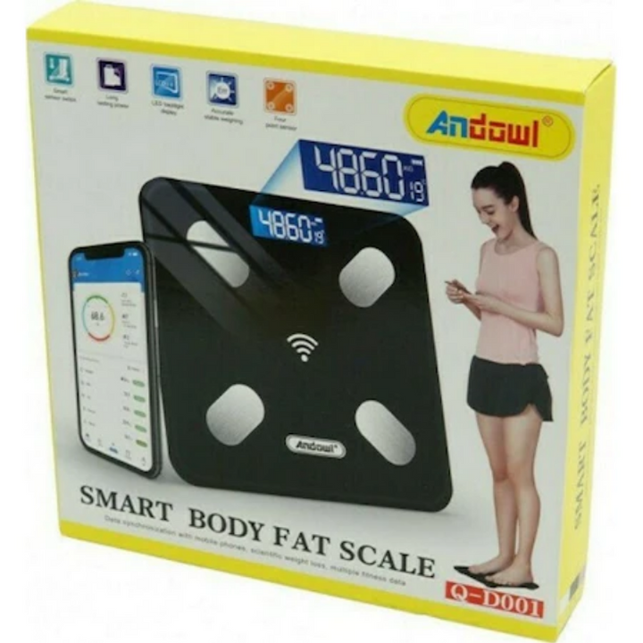 Cantar corporal cu functie BMI, Bluetooth, Smart Led, 4 senzori - Taggo.ro