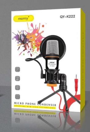 Microfon cu suport si condansator antifonat cu tehnologie noise cancellation - Taggo.ro