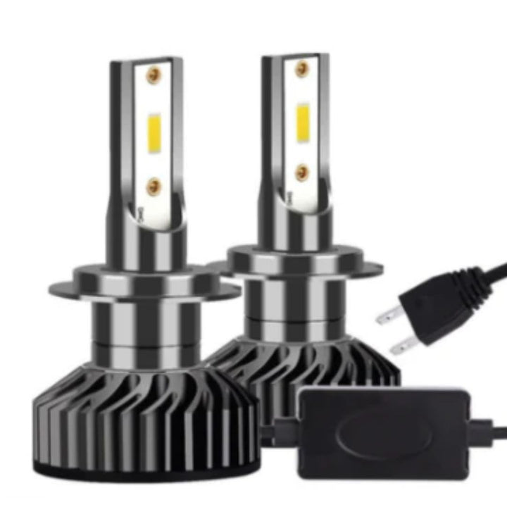 Set 2 becuri LED H7 100 W, 9V-32V, F2 COB, ventilator slim, canbus, 6000K - Taggo.ro