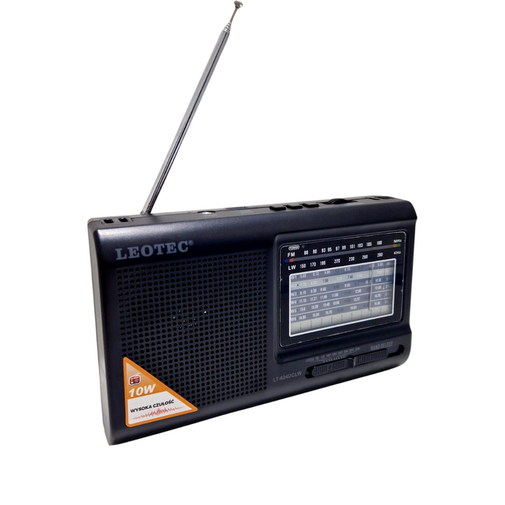 Radio Leotec portabil, acumulator reincarcabil, USB, TF Card, Casti, Antena telescopica - Taggo.ro
