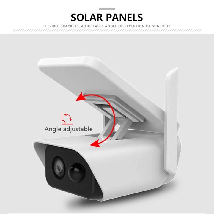 Camera de supraveghere IP Wireless Solar Camera, 4 x LED, lentila 1.2 mm, HD, 2 Mpx, microfon incorporat, acumulatori inclusi - Taggo.ro