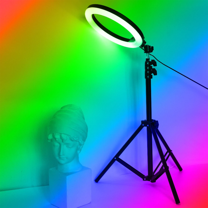 Lampa Circulara Profesionala LED Ring Light RGB 33cm Q-MG33 - Taggo.ro