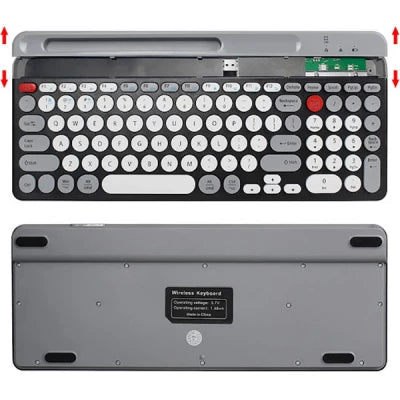 Tastatura wireless QK8066, BT, suport tableta/telefon - Taggo.ro
