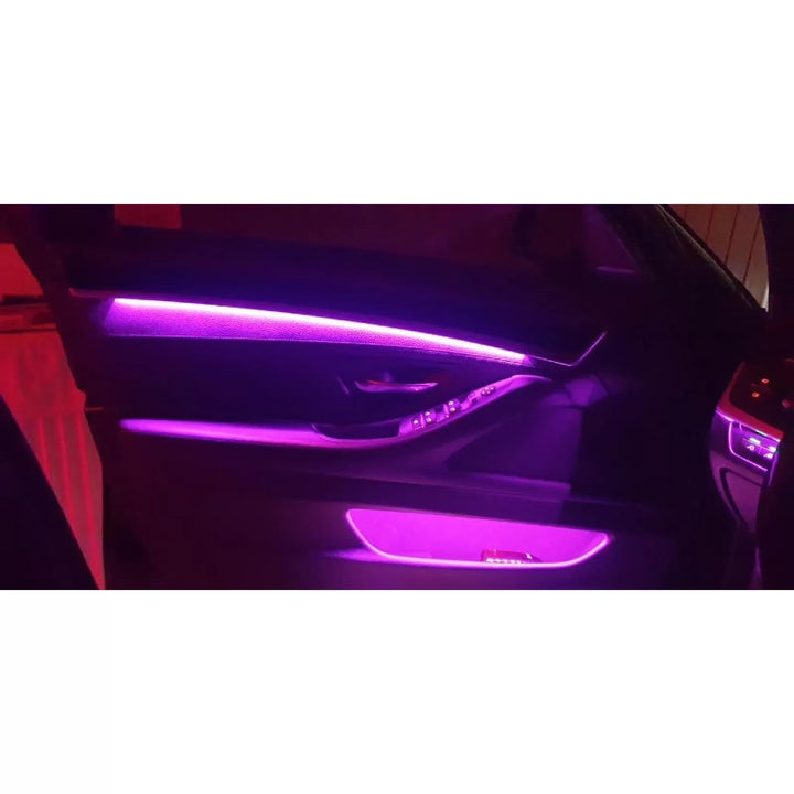 Kit 5 Benzi LED Lumini Ambientale auto RGB, Control din Aplicatie Telefon, 6 M - Taggo.ro